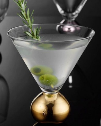 Set 2 pahare pentru martini, sticla cristalina, Astrid Gold - SIMONA'S COOKSHOP